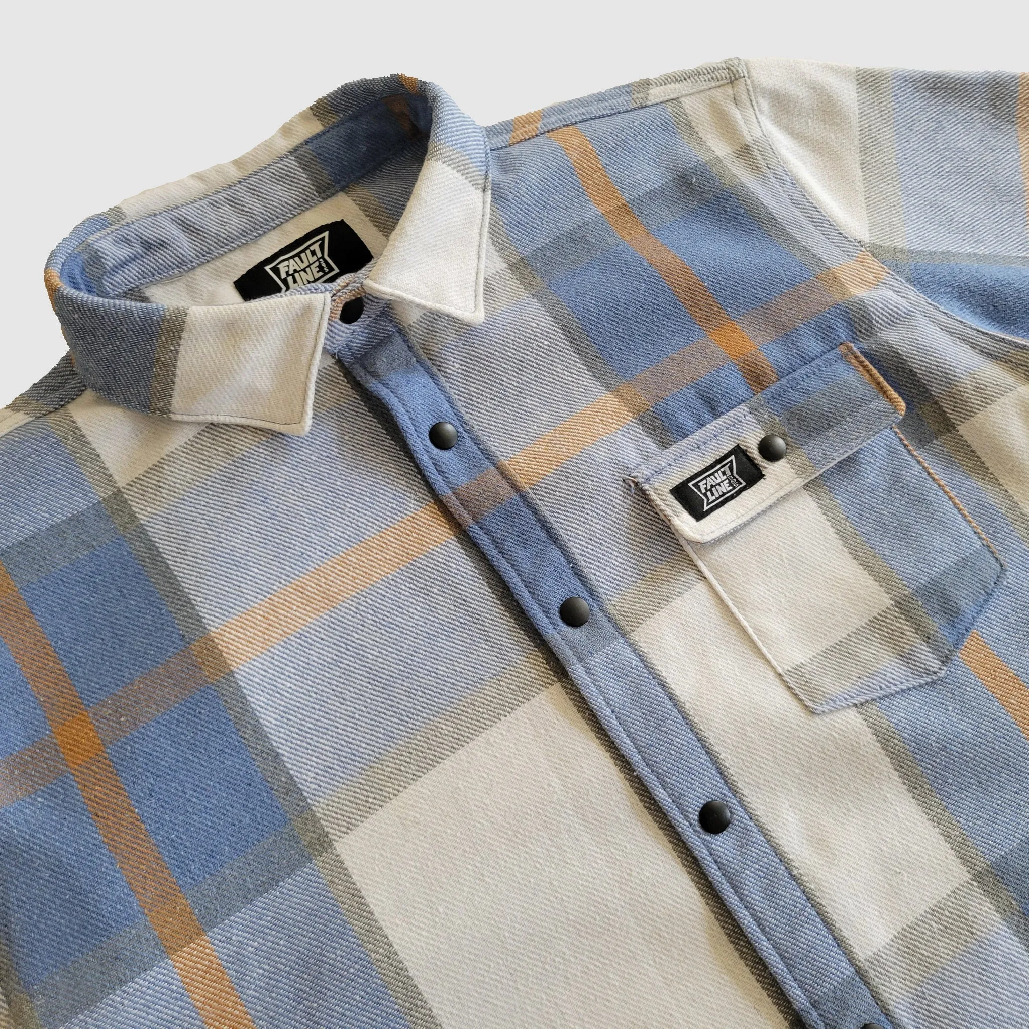 Bodie Heavyweight Flannel - Blue/Cream sold by Faultline395 product image thumbnail 2