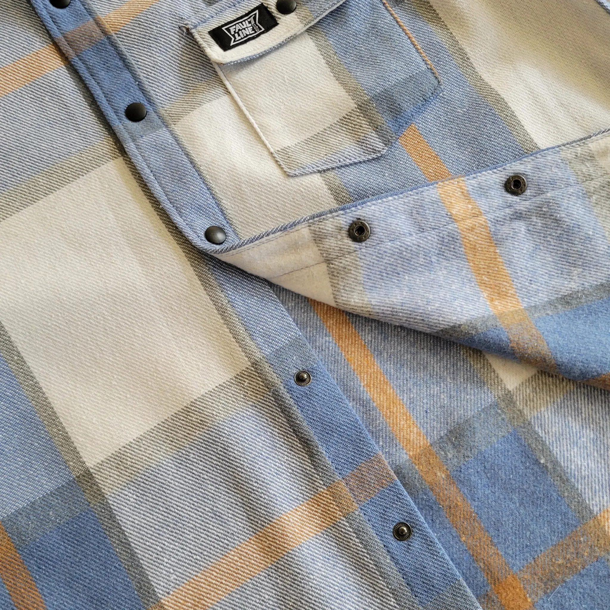 Bodie Heavyweight Flannel - Blue/Cream sold by Faultline395 product image thumbnail 5