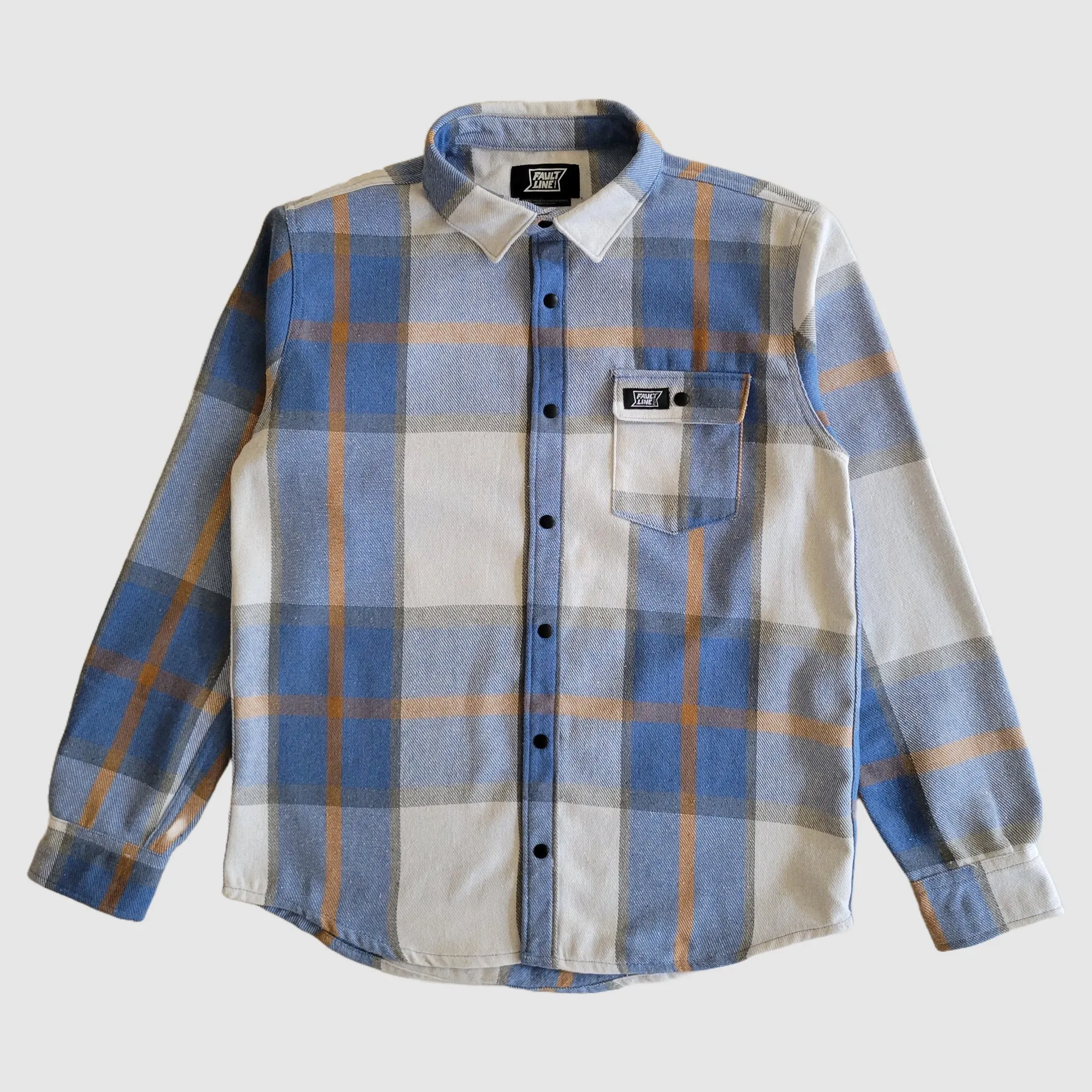 Bodie Heavyweight Flannel - Blue/Cream sold by Faultline395