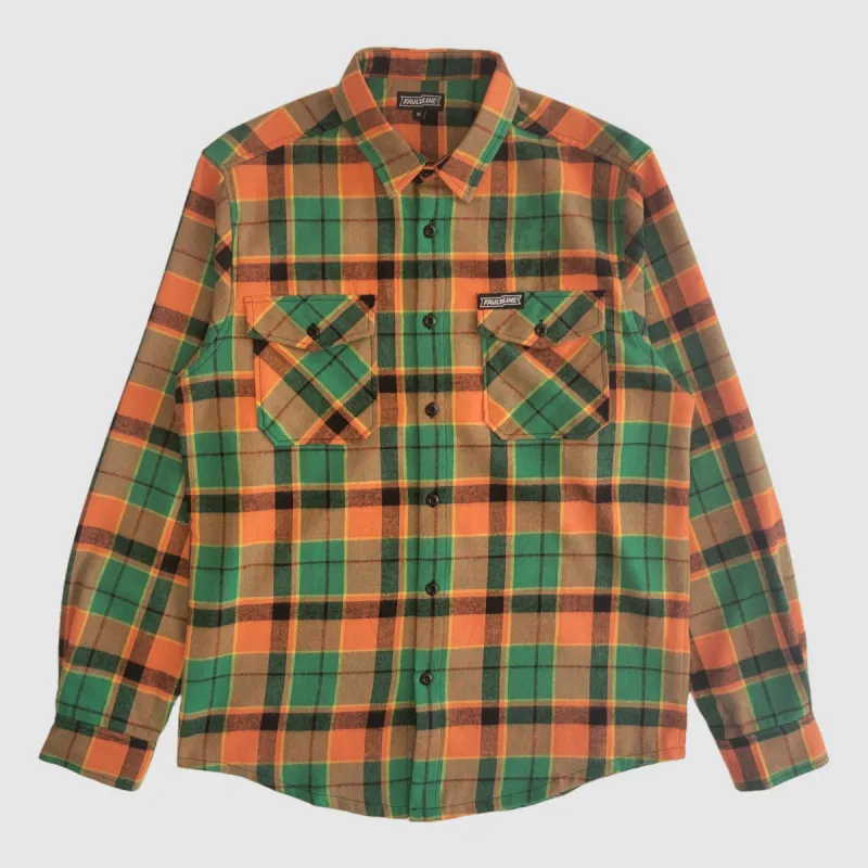 McCoy Button-up Flannel - Orange/Green/Black made by Faultline395