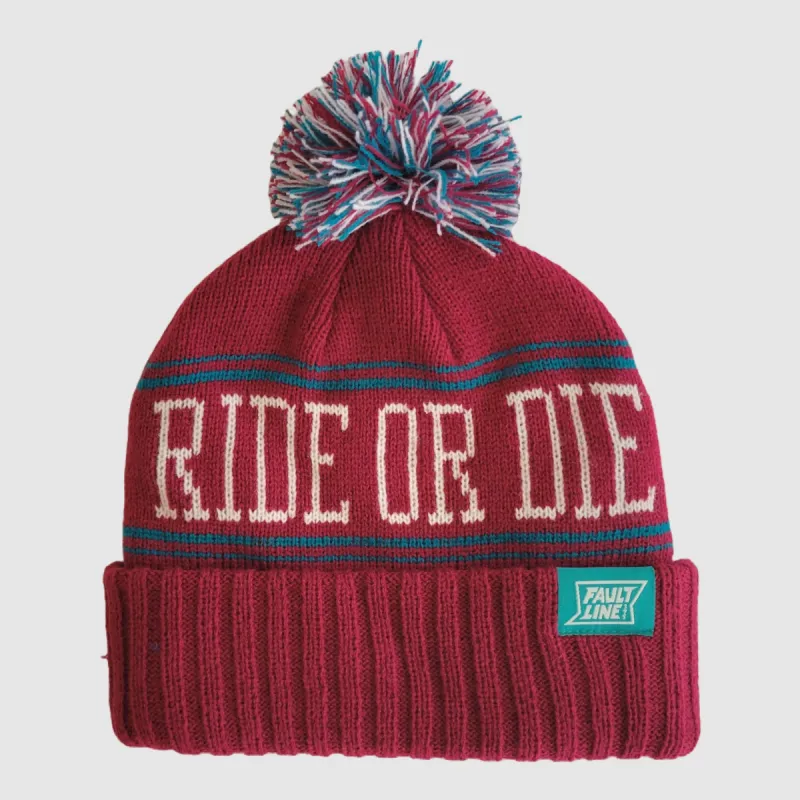 Ride or Die Beanie - Boysenberry/Teal sold by Faultline395
