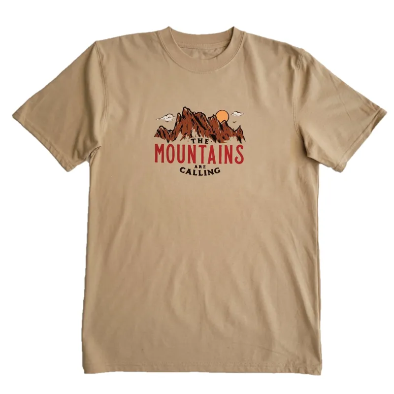 Mountains Are Calling Tee - Tan sold by Faultline395