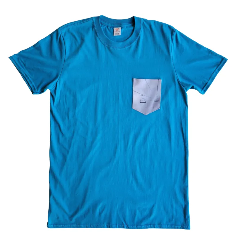Chairlift S/S Pocket Tee Teal sold by Faultline395