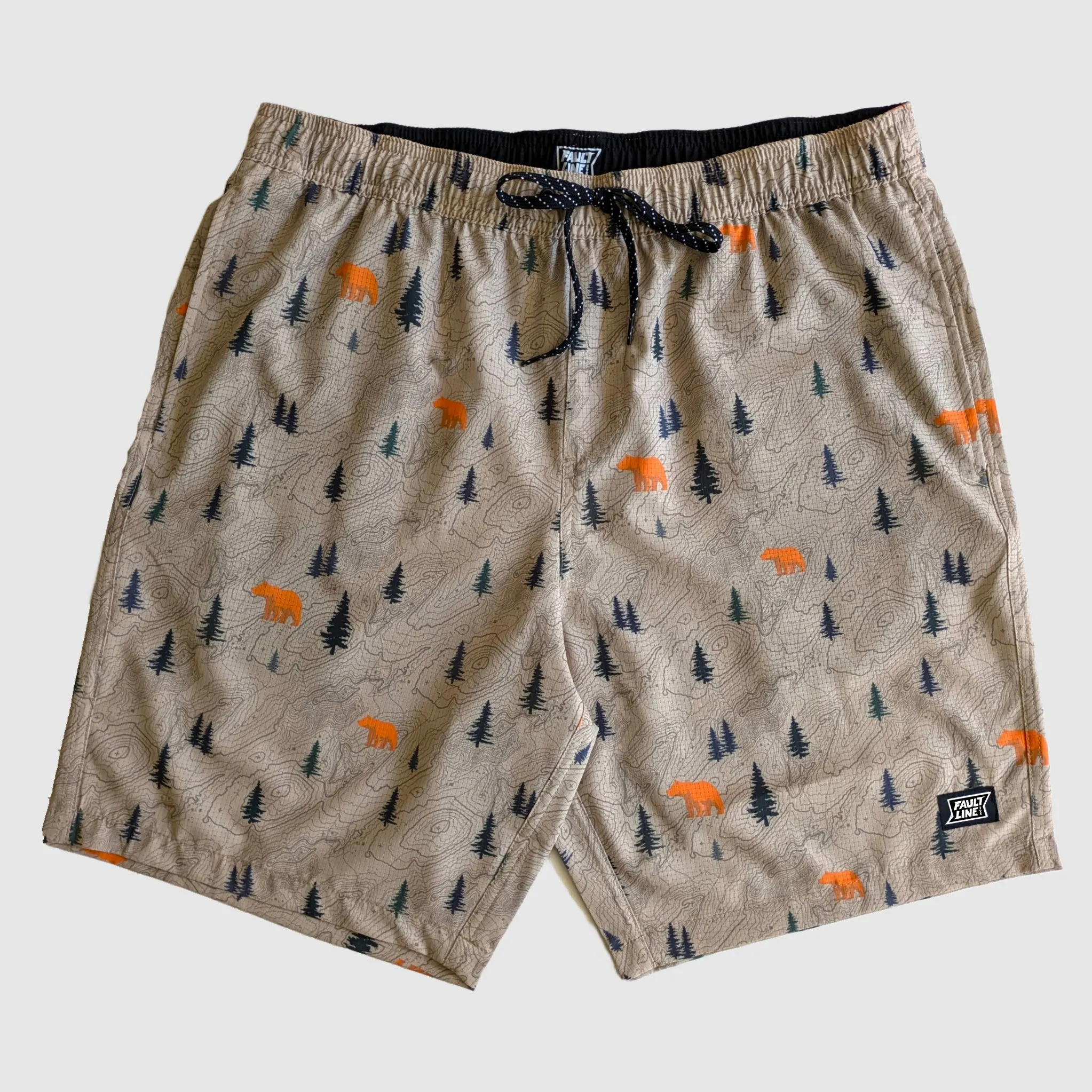 Langley Tech Short - Khaki/Bear sold by Faultline395