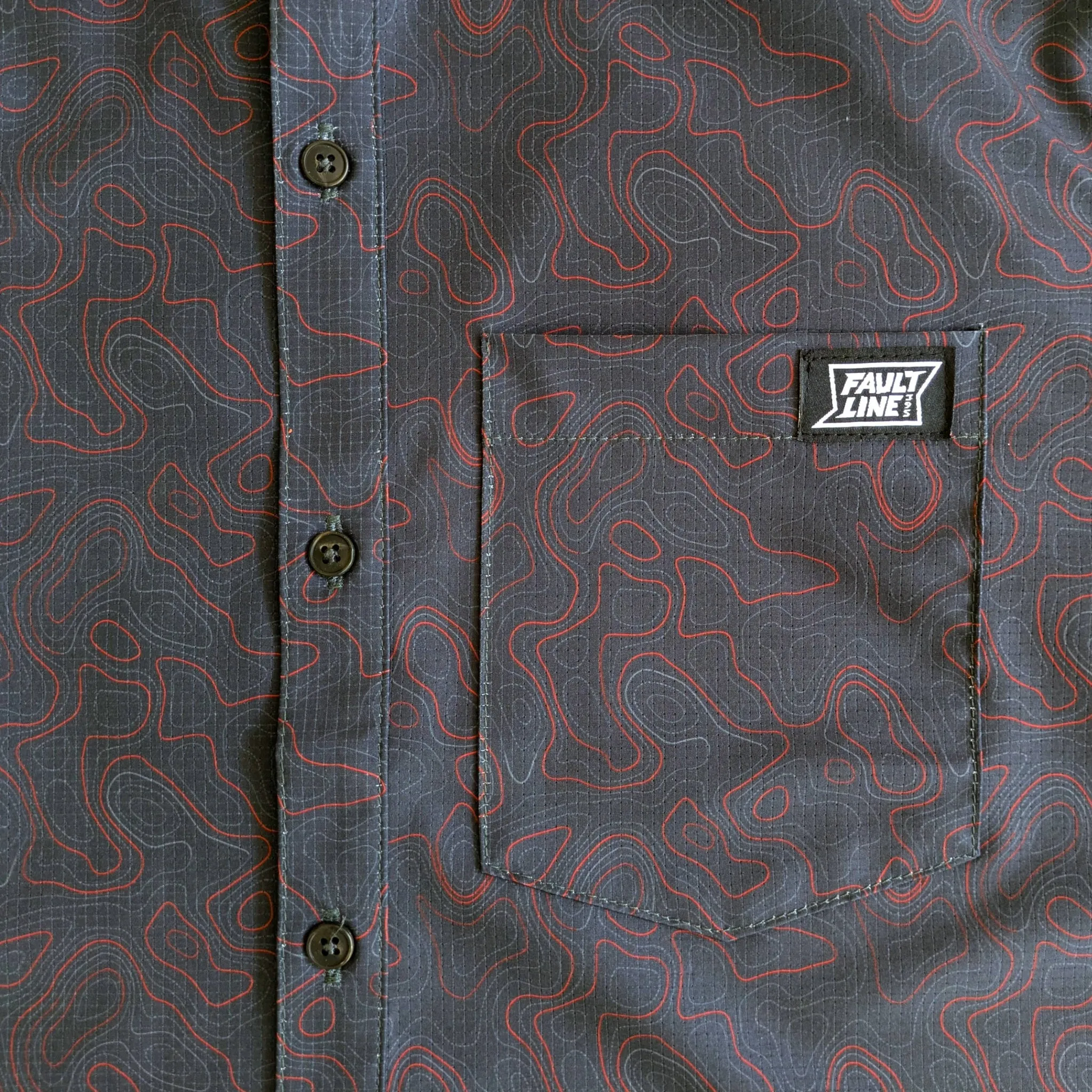 Langley Tech Button Up Shirt - Carbon/Topo sold by Faultline395 product image thumbnail 3
