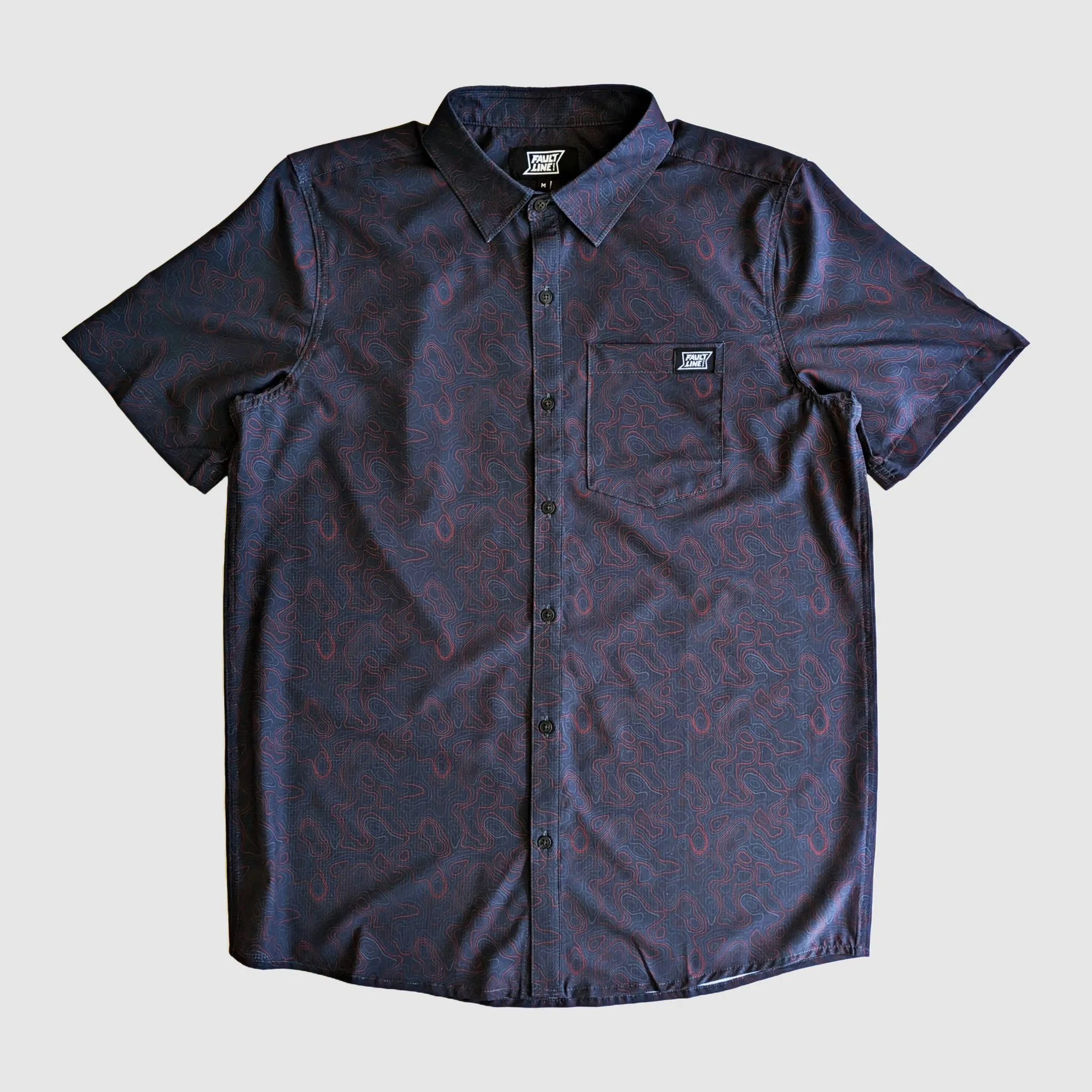 Langley Tech Button Up Shirt - Carbon/Topo sold by Faultline395