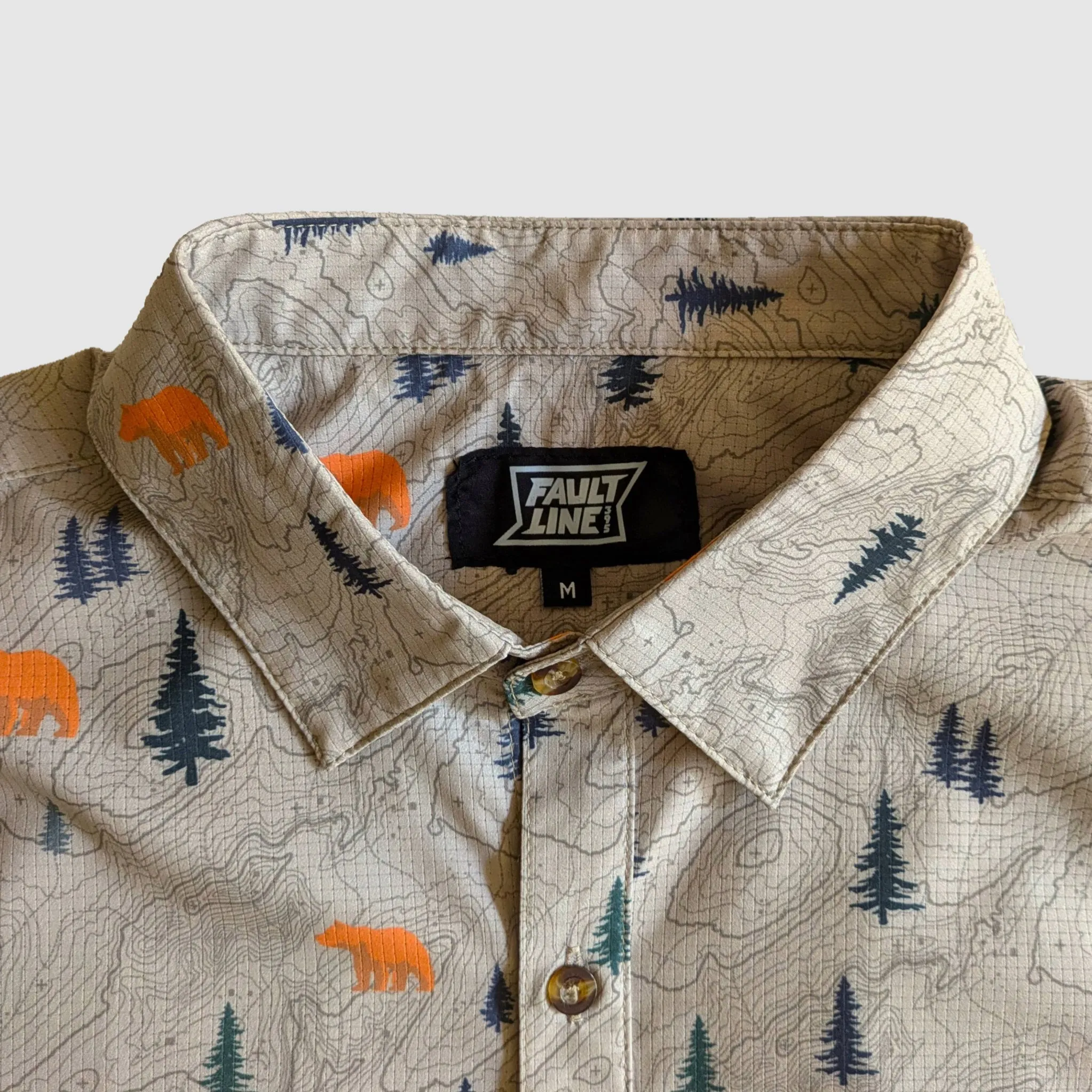 Langley Tech Button Up Shirt - Khaki/Bear sold by Faultline395 product image thumbnail 2