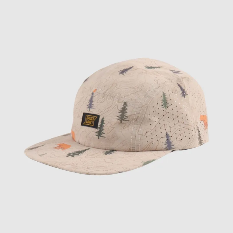 Bridgeport 5-Panel Camper Hat - Khaki/Bear sold by Faultline395