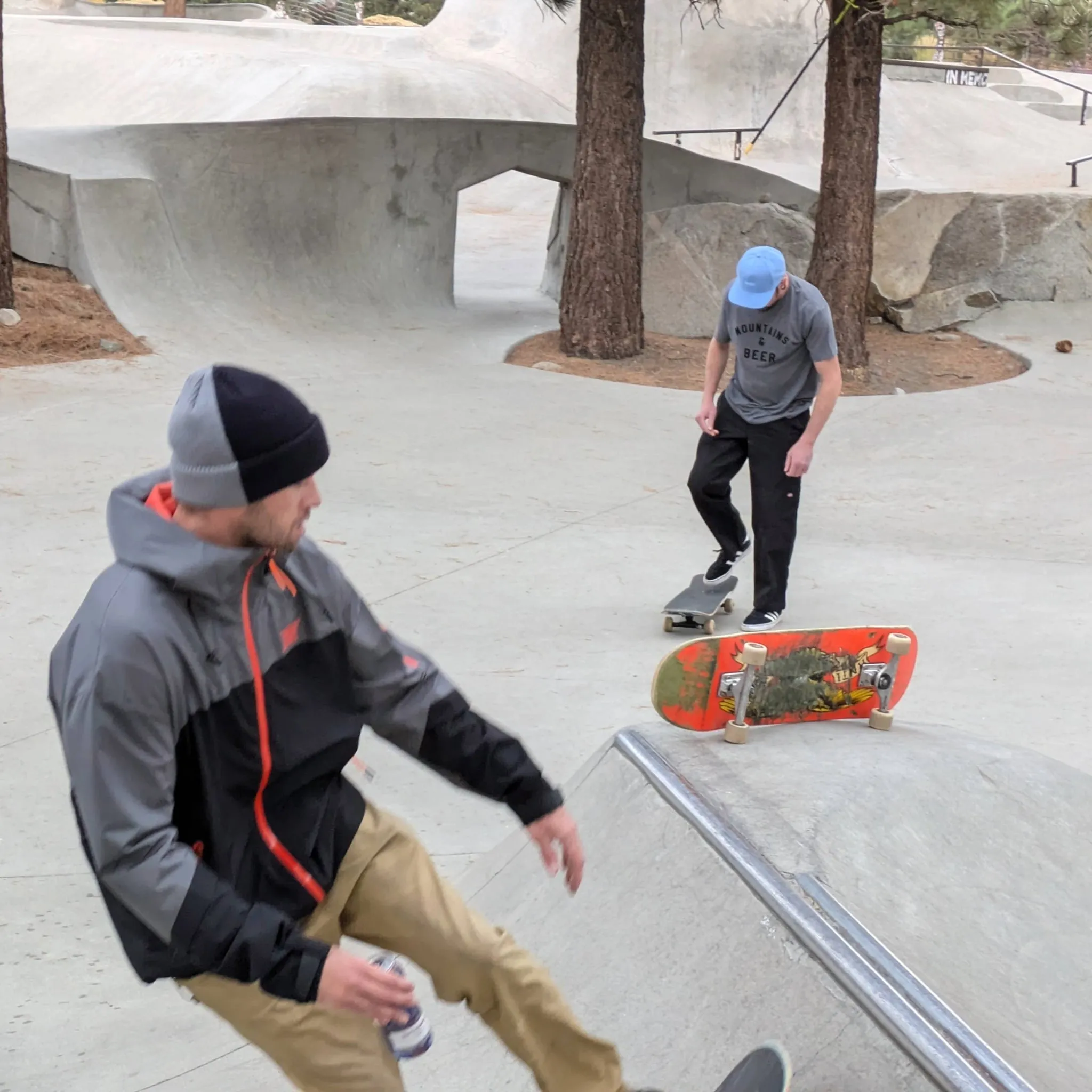 2-Tone Split Color Beanie - Black/Gray sold by Faultline395 product image thumbnail 3