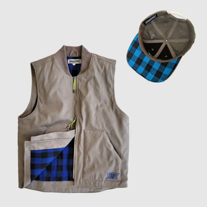 Insulated Vest & Hat Combo - Blue Buffalo Check sold by Faultline395