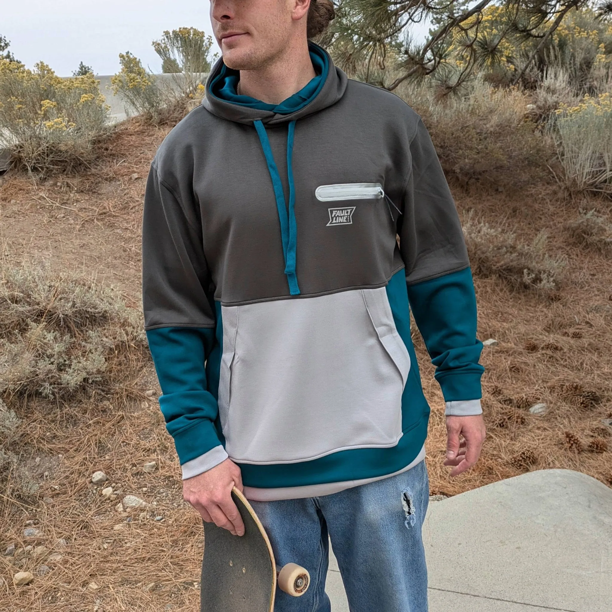 Cloud 9 Tech Hoodie - Graphite/Teal sold by Faultline395 product image thumbnail 2