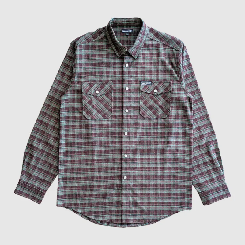 Highland Tech Flannel - Mint/Maroon sold by Faultline395