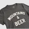 Women's Mountains & Beer Tee - Charcoal sold by Faultline395