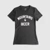 Women's Mountains & Beer Tee - Charcoal sold by Faultline395