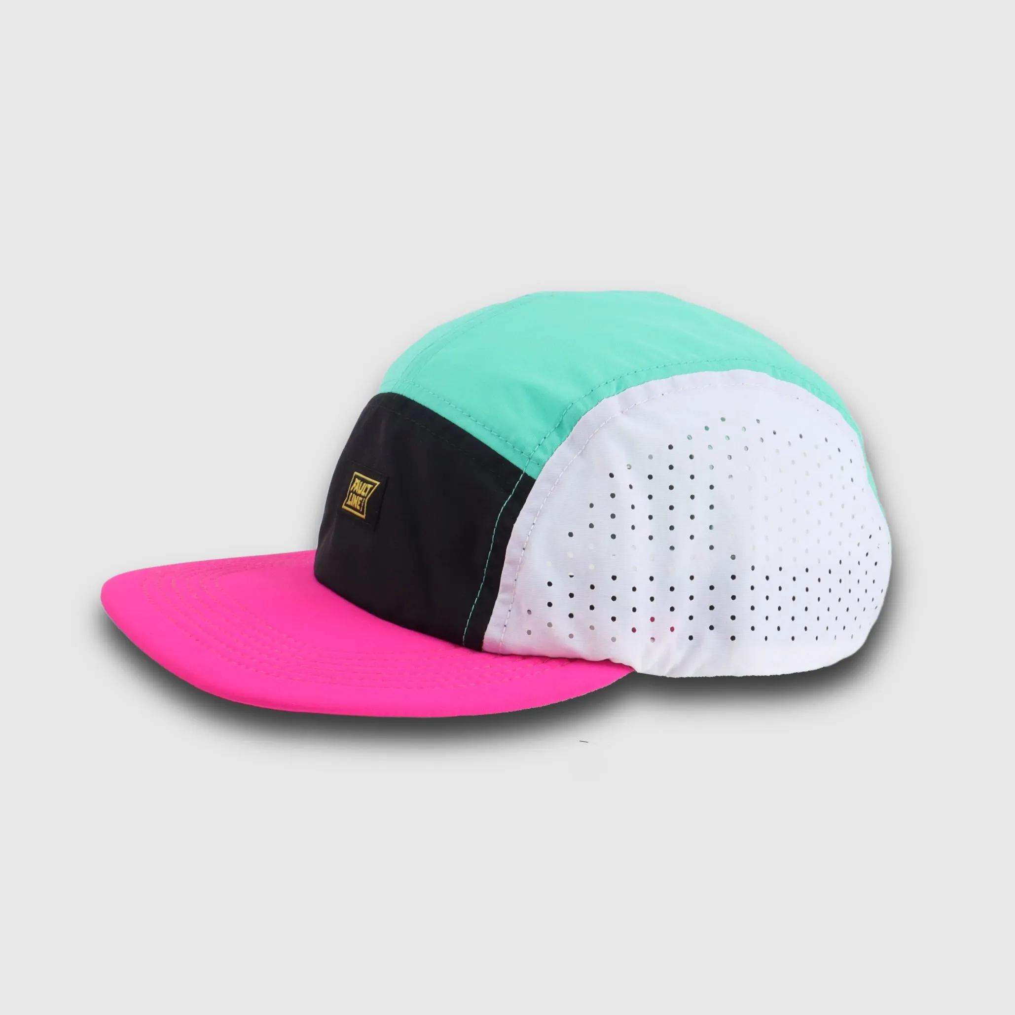 Crushable 5-Panel Camper Hat - Seafoam/Fuchsia sold by Faultline395