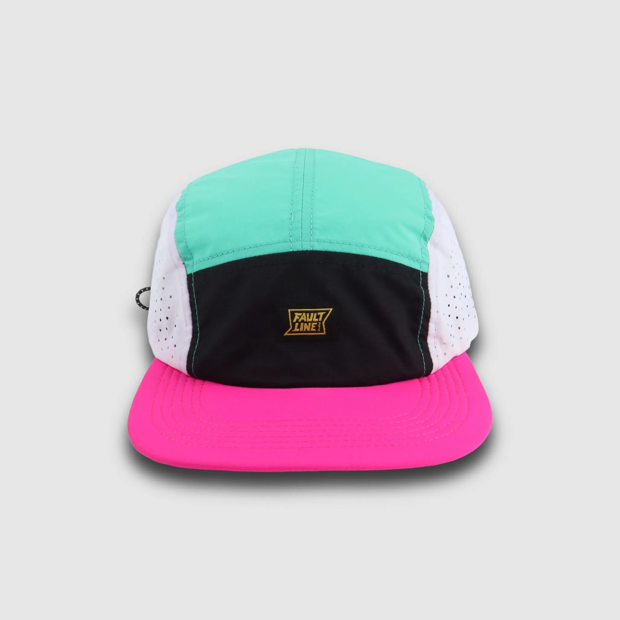 Crushable 5-Panel Camper Hat - Seafoam/Fuchsia sold by Faultline395 product image thumbnail 3