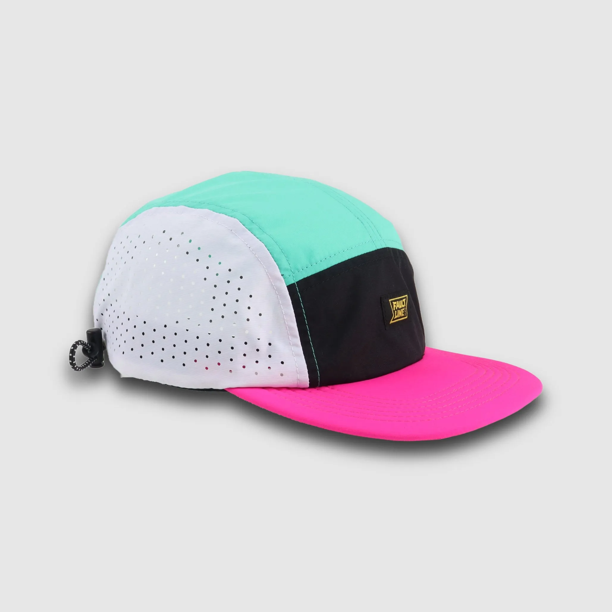 Crushable 5-Panel Camper Hat - Seafoam/Fuchsia sold by Faultline395 product image thumbnail 2