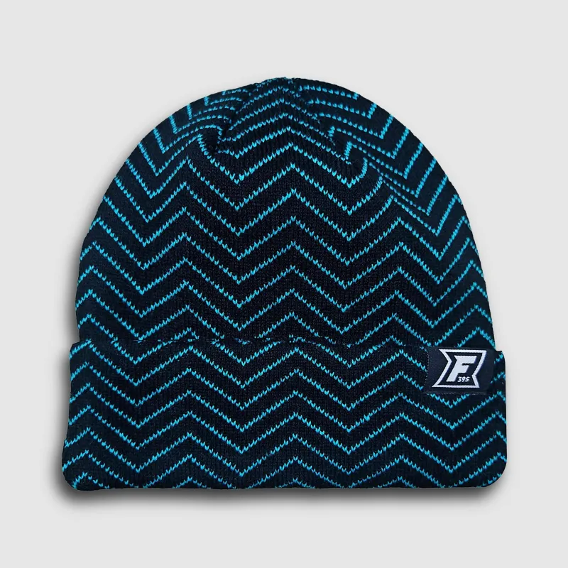 Chevron Beanie - Black/Teal sold by Faultline395