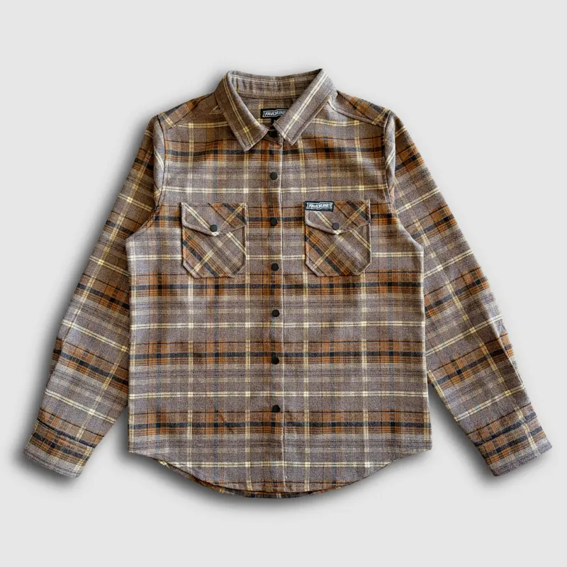 Women's Highland Tech Flannel - Heather Brown/Tan sold by Faultline395