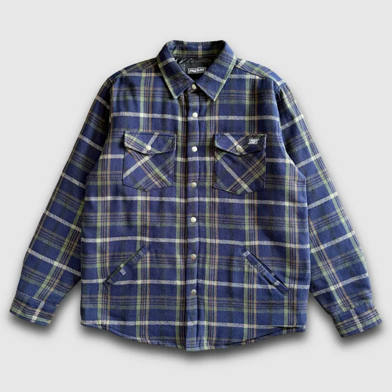 Juniper Insulated Flannel Shacket- Midnight/Moss made by Faultline395