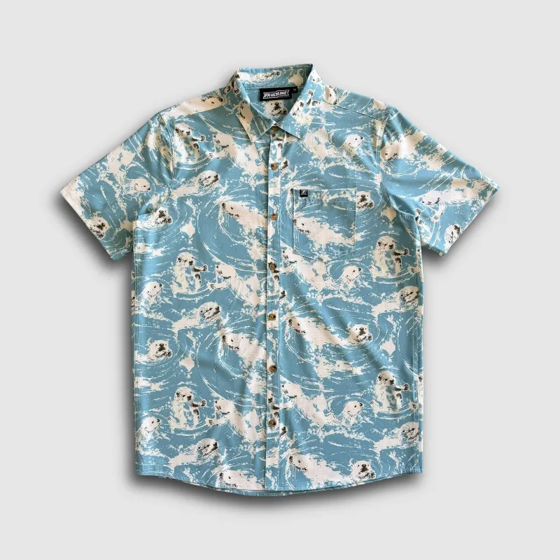 Langley Tech Button Up Shirt - Sea Otter made by Faultline395