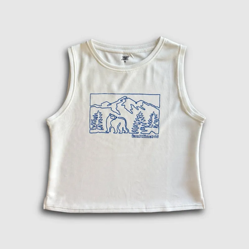Traverse Semi-Crop Tank Top - White made by Faultline395