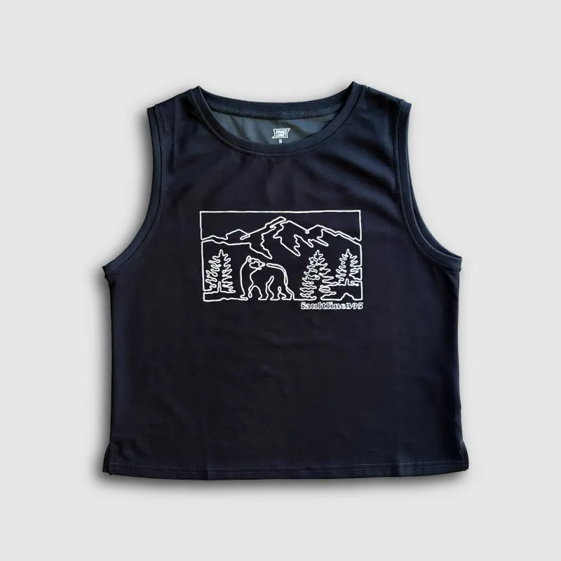 Traverse Semi-Crop Tank Top - Black made by Faultline395
