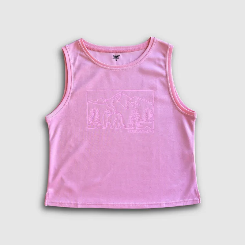 Traverse Semi-Crop Tank Top - Pink made by Faultline395