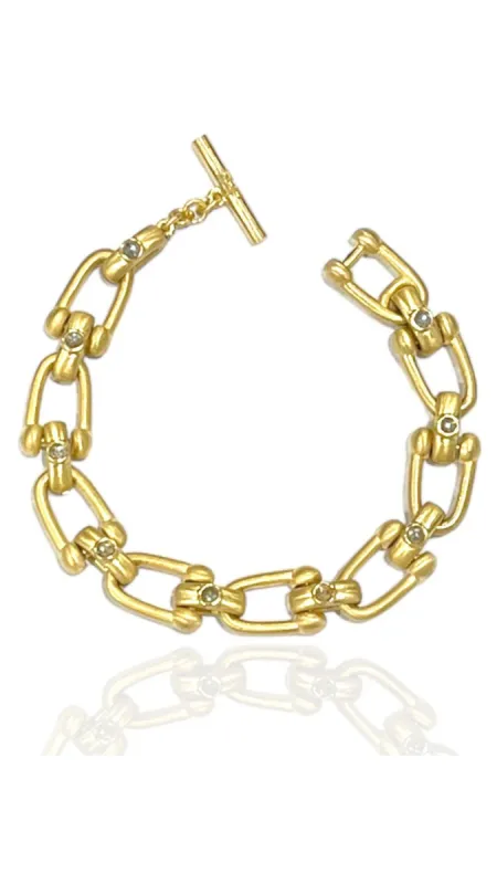 Brushed Gold Horse Shoe Bracelet sold by Isola Rancho Santa Fe