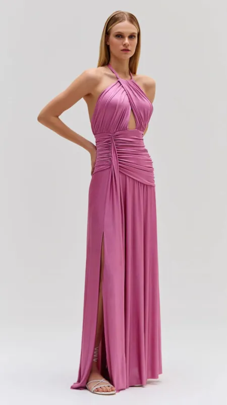 Metallic Jersey Halterneck Maxi Dress sold by Isola Rancho Santa Fe