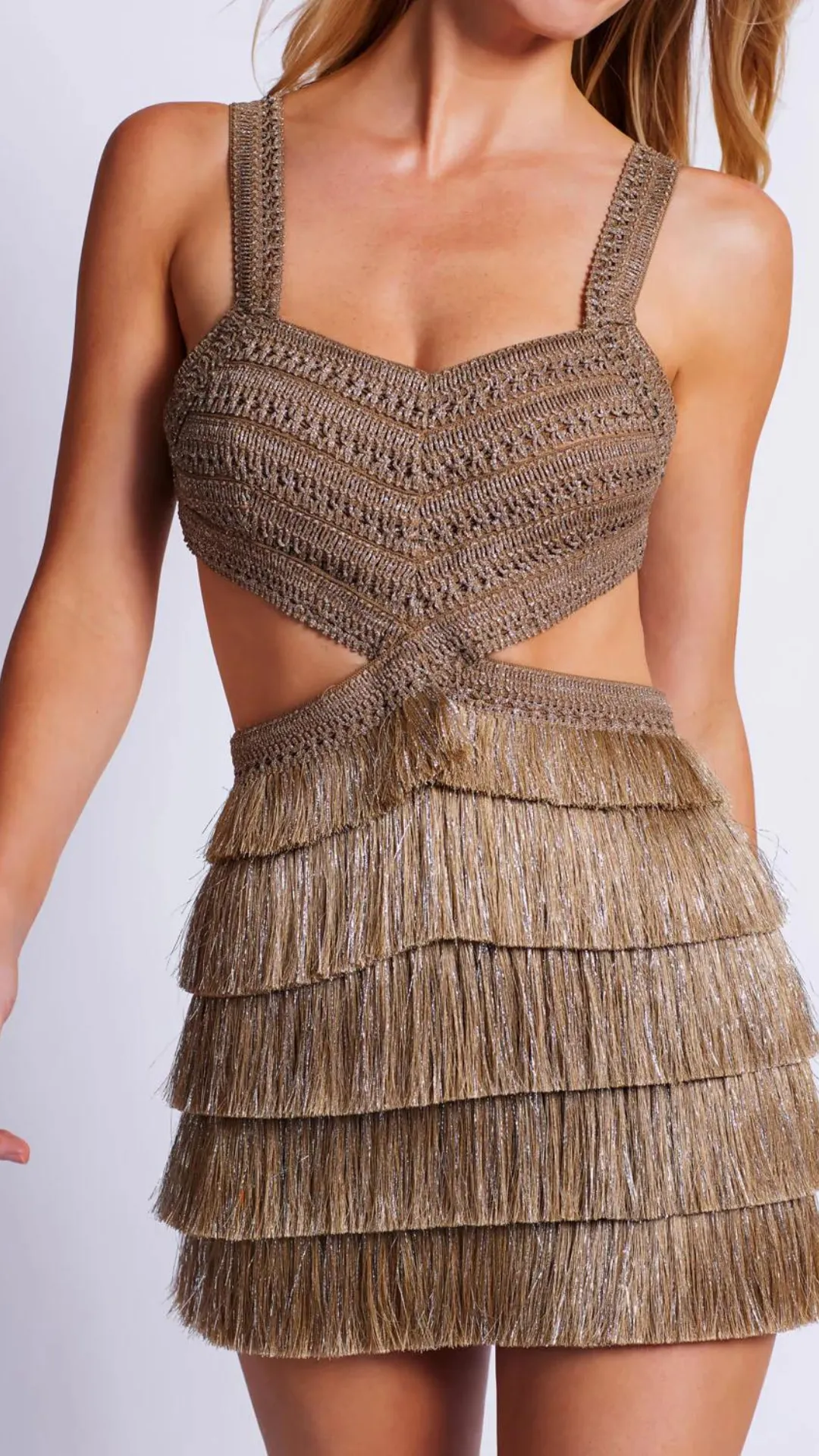 Metallic Fringe Cut Out Dress sold by Isola Rancho Santa Fe product image thumbnail 3