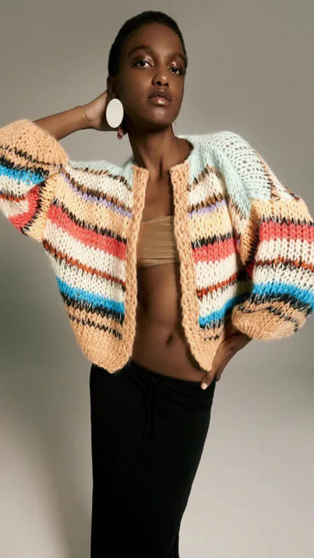 Stripes Galore Cardigan sold by Isola Rancho Santa Fe