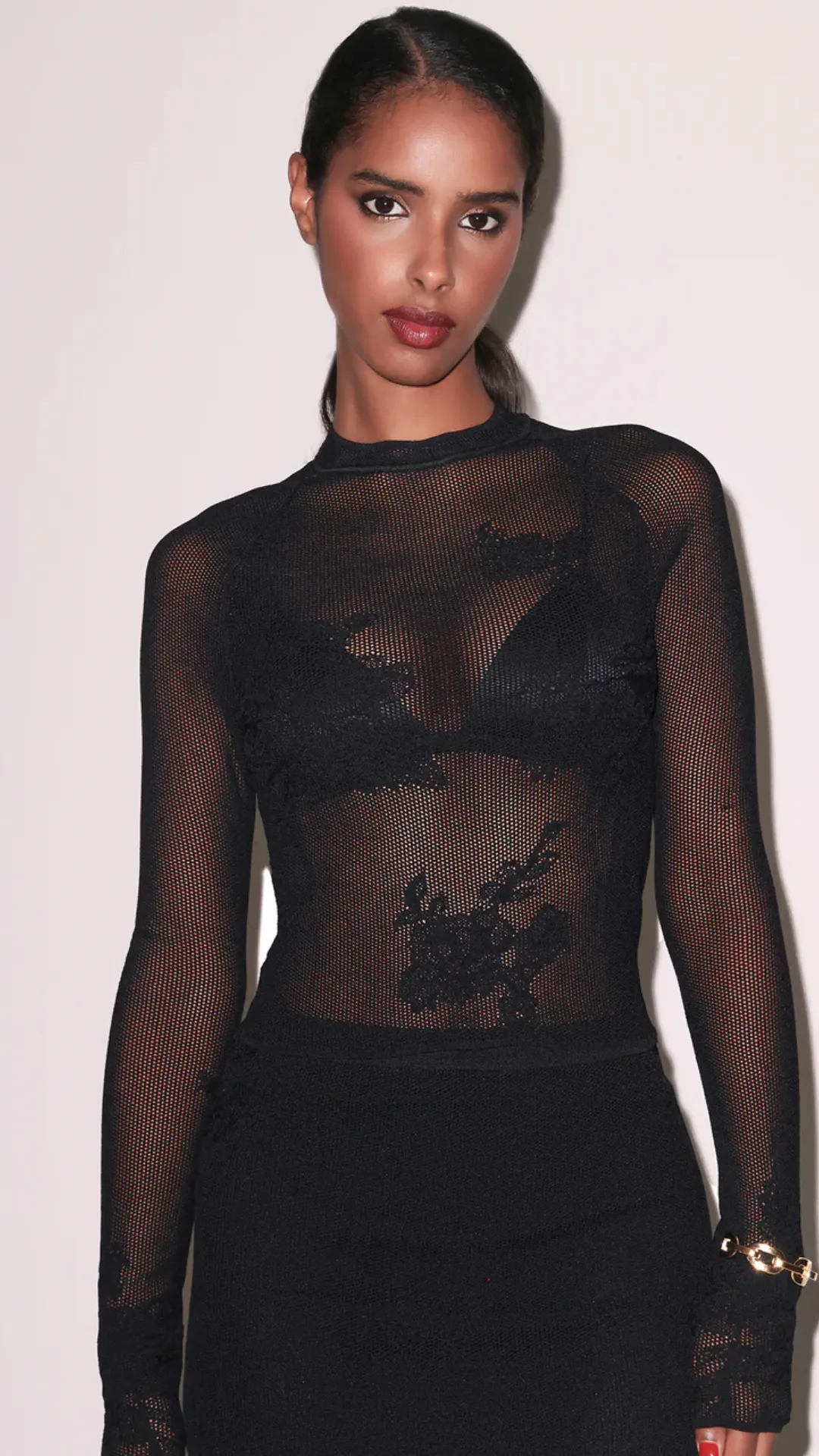 Lace Pointelle Long Sleeve Top sold by Isola Rancho Santa Fe