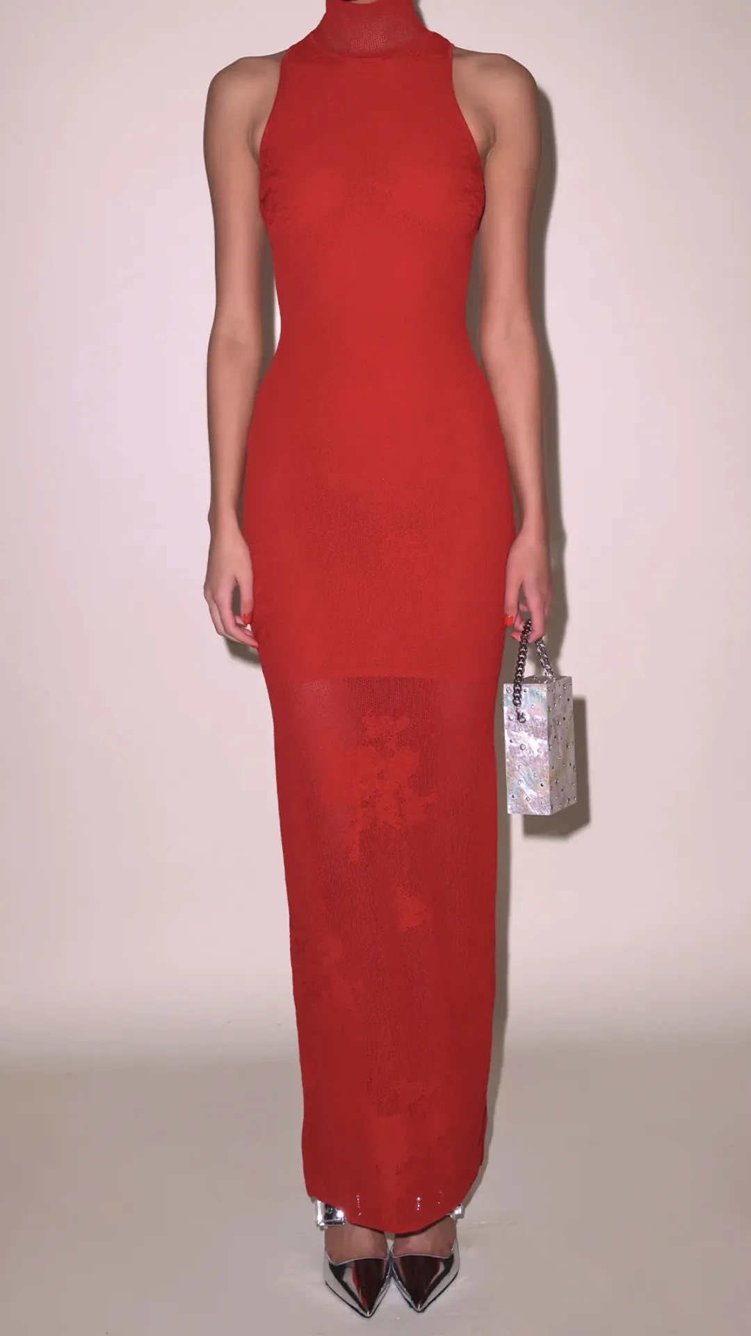 Lace Pointelle Red Dress C sold by Isola Rancho Santa Fe product image thumbnail 2