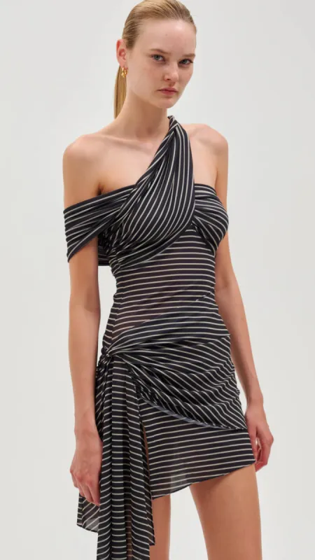 Izel Dress Navy Sripe sold by Isola Rancho Santa Fe