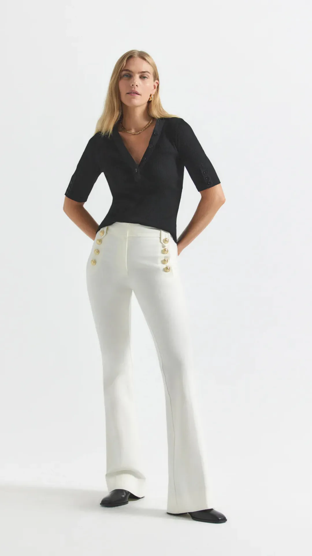 Robertson Flare Trouser White sold by Isola Rancho Santa Fe