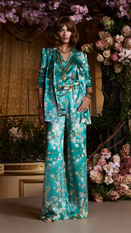 Dani 3/4 Sleeve Teal Blouse sold by Isola Rancho Santa Fe