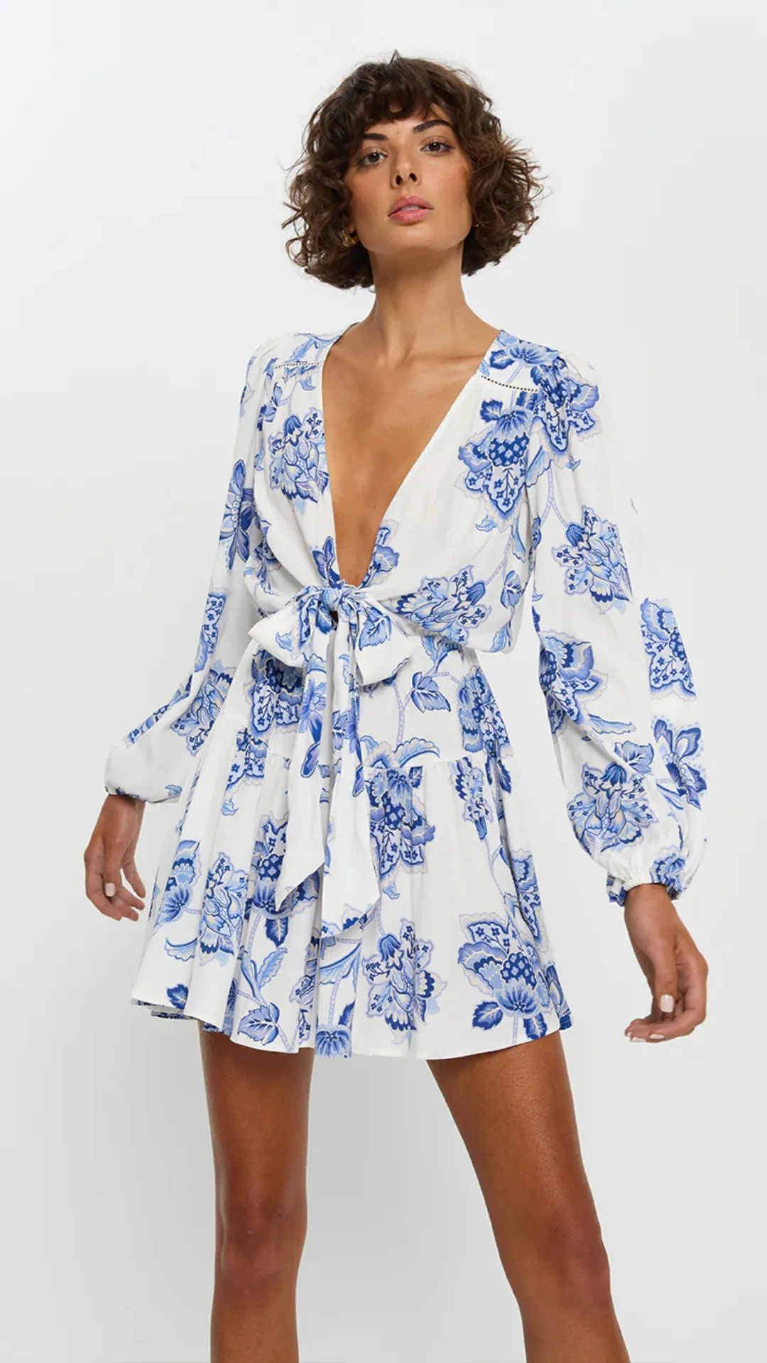 Chiara Tie Front Mini Dress sold by Isola Rancho Santa Fe