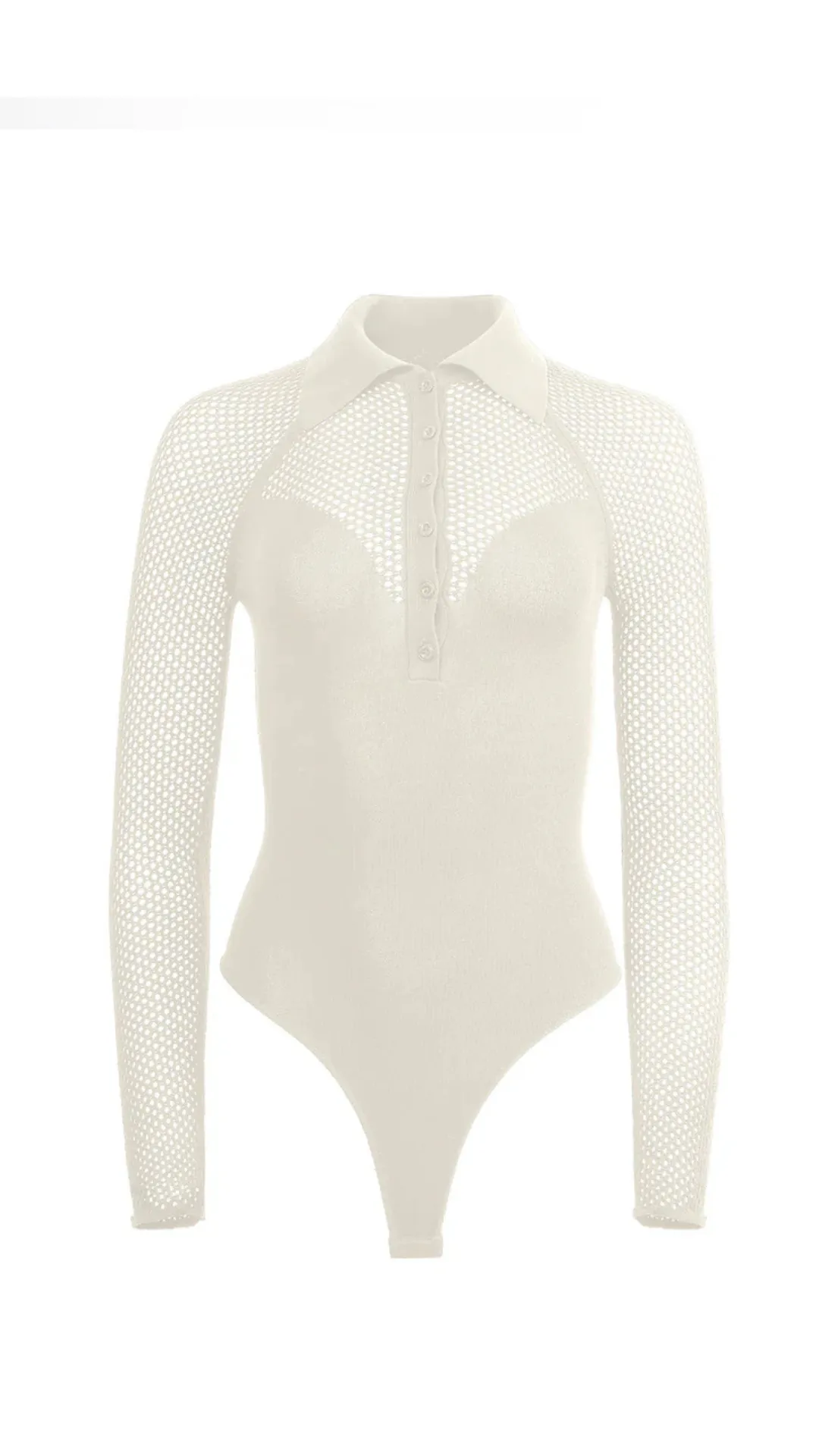 Knit Mesh Collar Bodysuit sold by Isola Rancho Santa Fe product image thumbnail 3