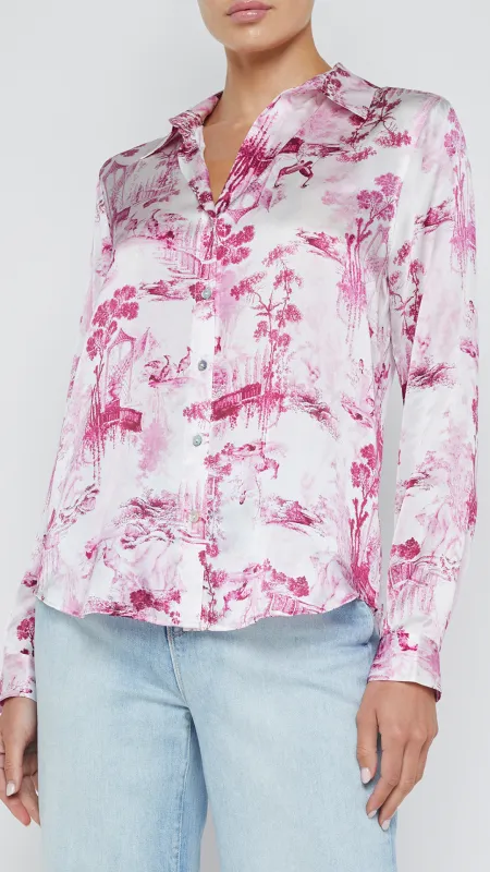 Tyler Blouse Pink Toile sold by Isola Rancho Santa Fe
