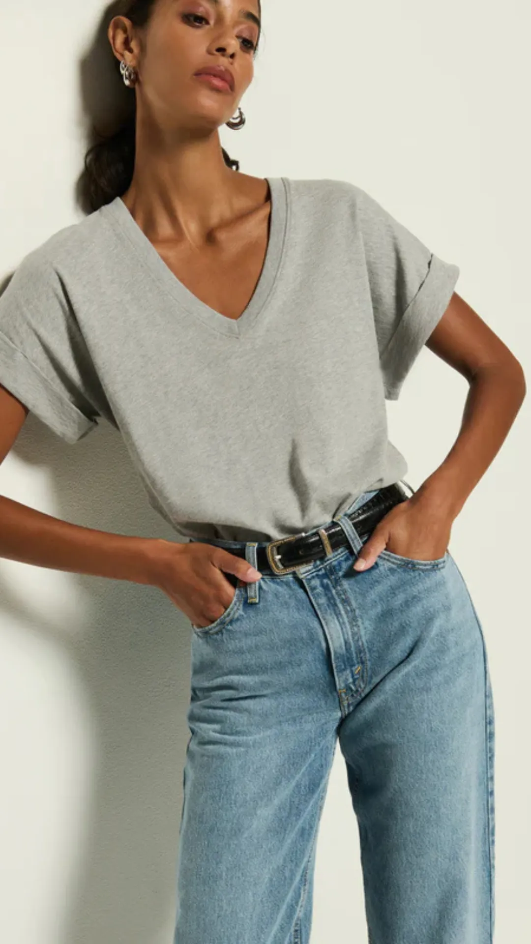 Stevie Cuffed V Neck sold by Isola Rancho Santa Fe