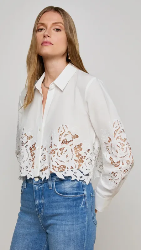 Seychelle Cropped Lace Blouse sold by Isola Rancho Santa Fe