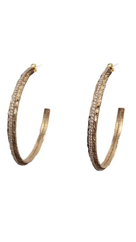 Gold Crystal Hoops 2" sold by Isola Rancho Santa Fe