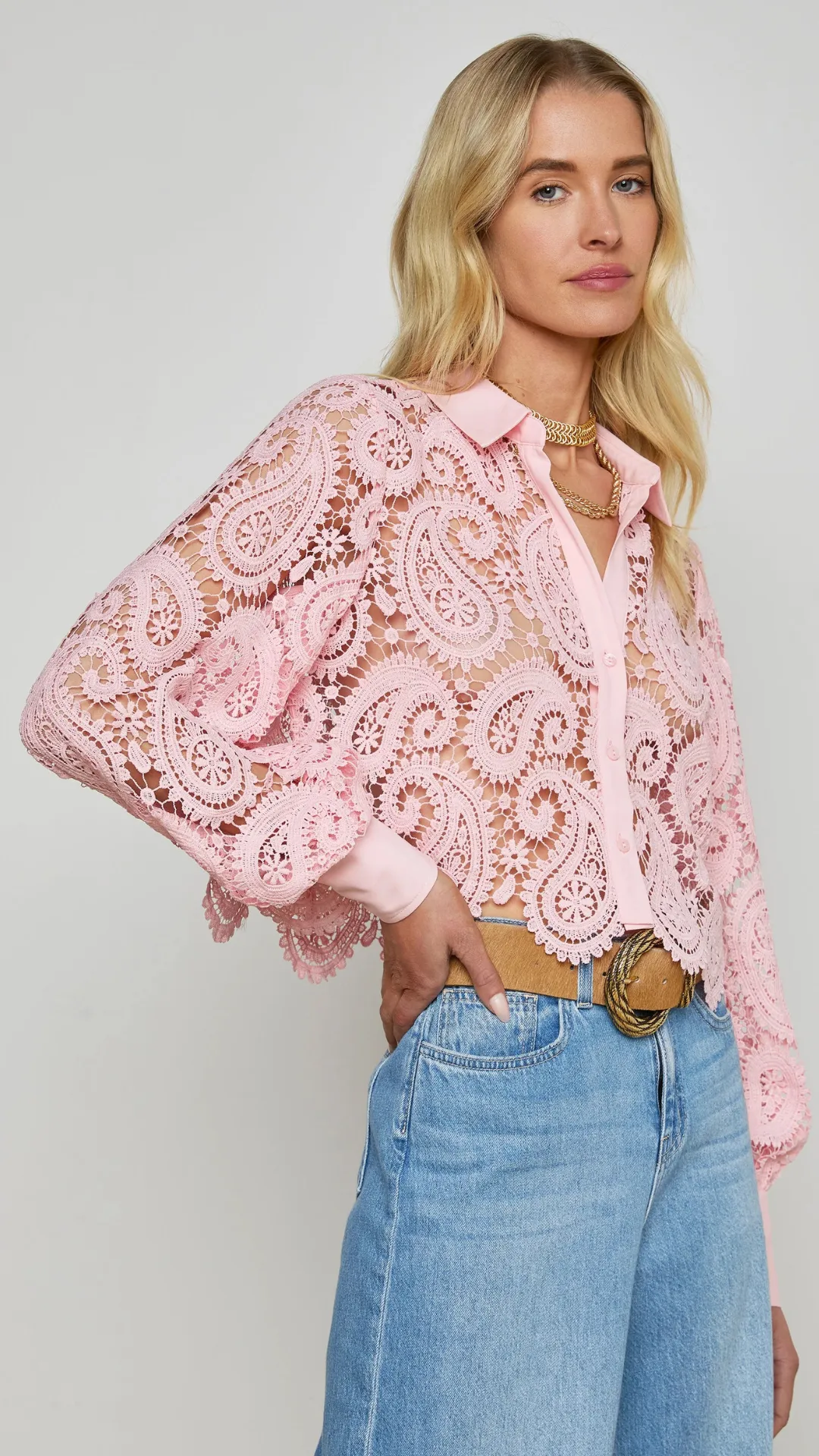 Odelia Cropped Lace Blouse sold by Isola Rancho Santa Fe product image thumbnail 3