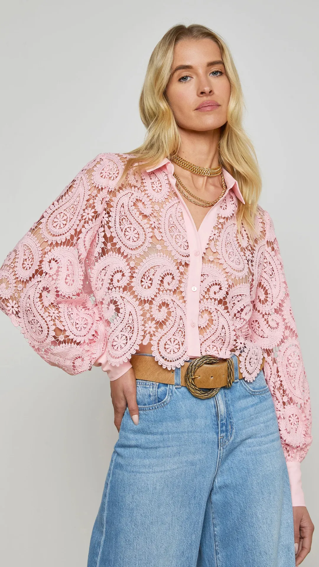 Odelia Cropped Lace Blouse sold by Isola Rancho Santa Fe product image thumbnail 2