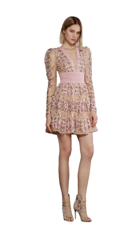 Megan Rose Long Sleeve Mini Dress made by Isola Rancho Santa Fe