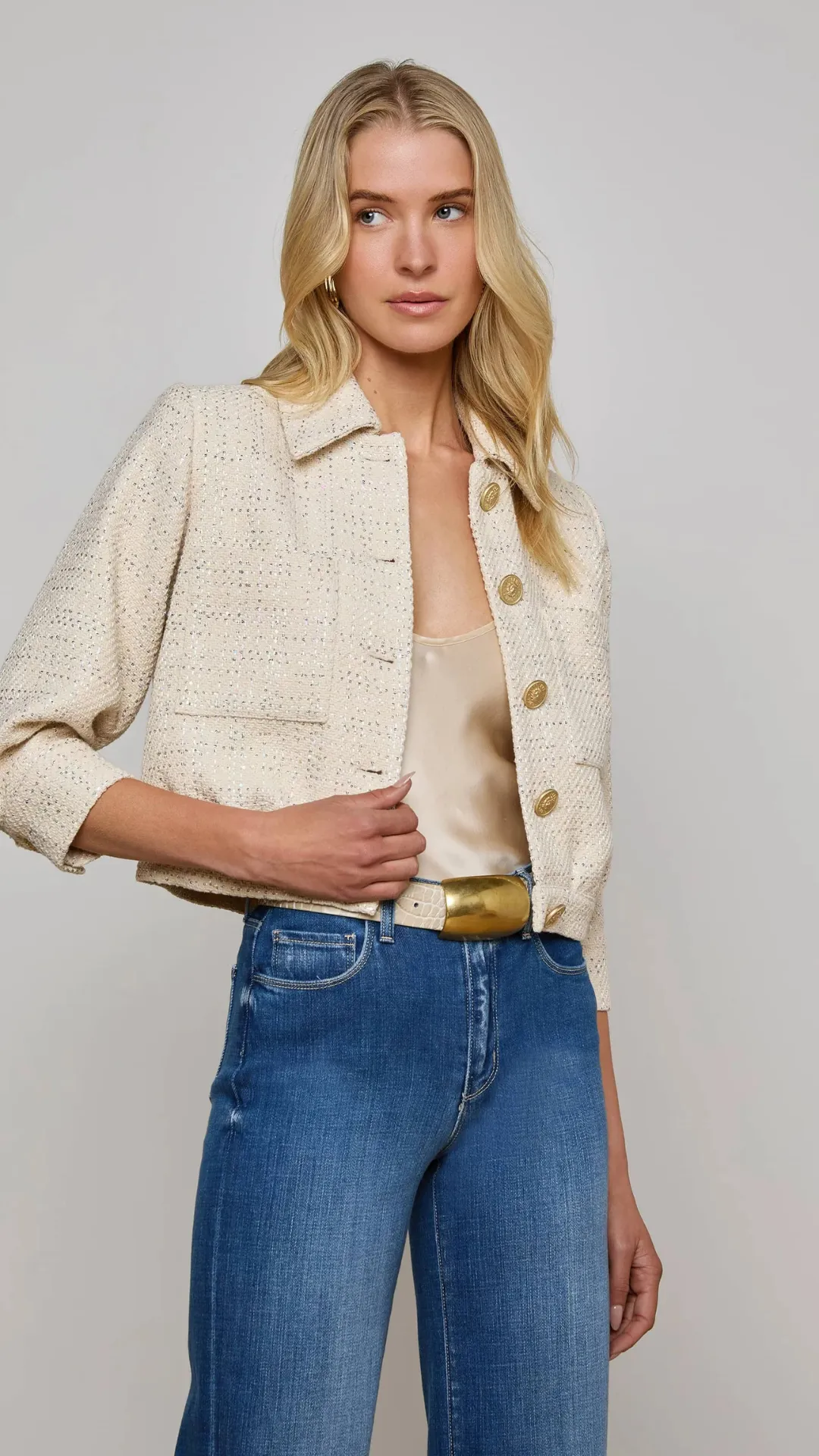 Jia Sequined Tweed Jacket sold by Isola Rancho Santa Fe