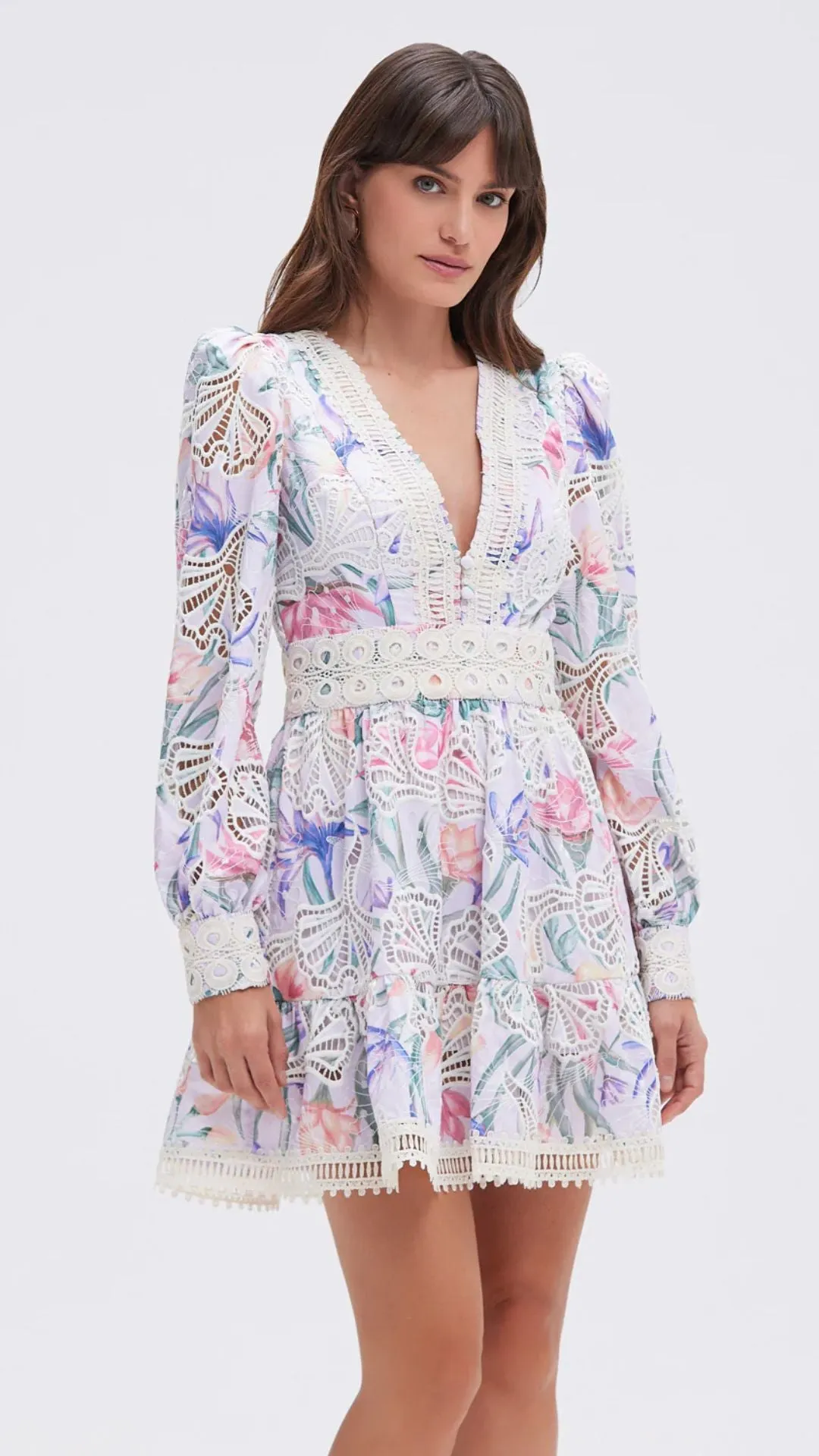 Amaryllis Embroidered Mini Dress sold by Isola Rancho Santa Fe