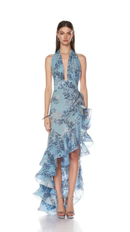 Bronte Blue Poppy Maxi Dress sold by Isola Rancho Santa Fe