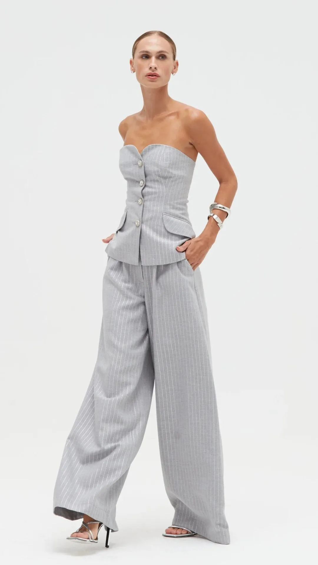 Metallic Pinstripe Pant sold by Isola Rancho Santa Fe